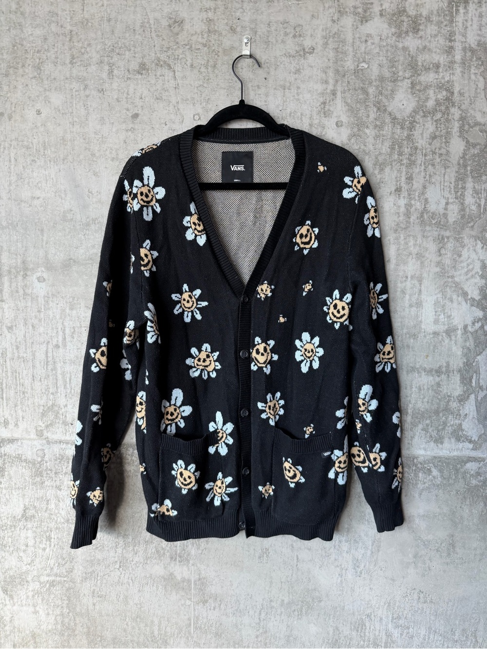 Vans Oversized Floral Smiley Cardigan